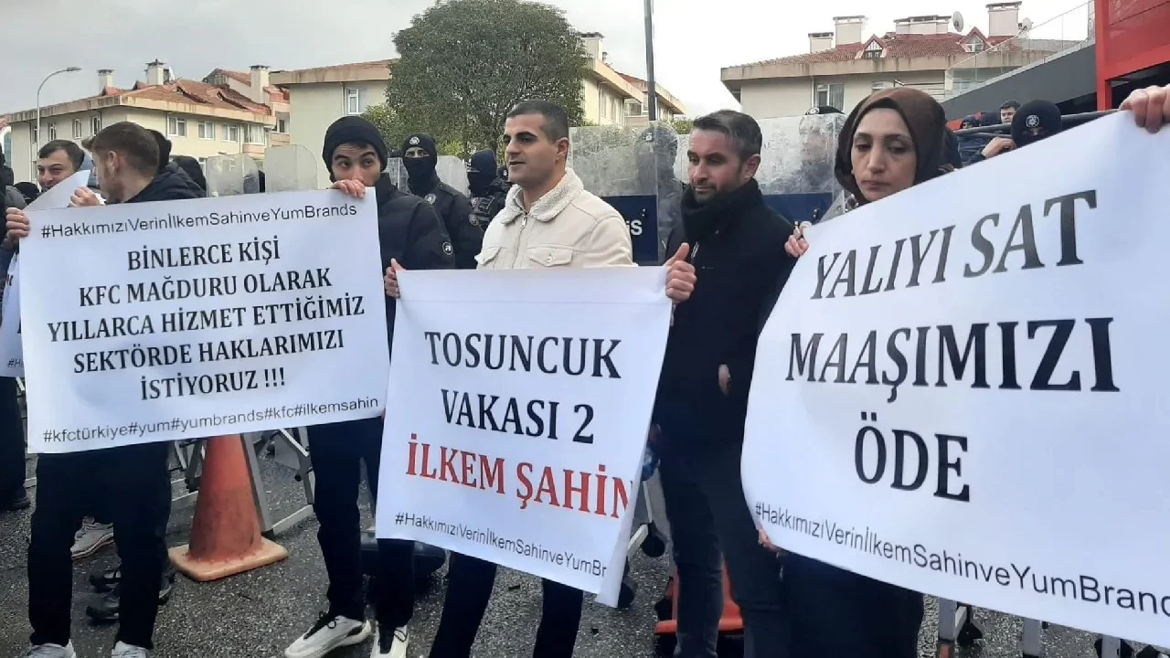 KFC ve Pizza Hut işçileri eylemde