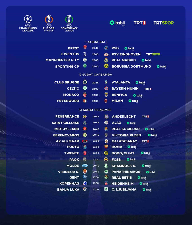 UEFA maçları TRT'de; sadece Türk takımlarını izlemek ücretsiz