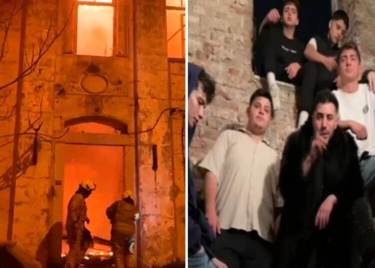 Klip çekerken tarihi karakolu yakan 11 kişi gözaltında