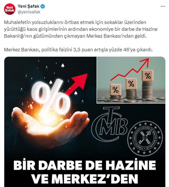Yeni Şafak, faiz kararı için yine Mehmet Şimşek'i hedef aldı: Ekonomiye bir darbe daha