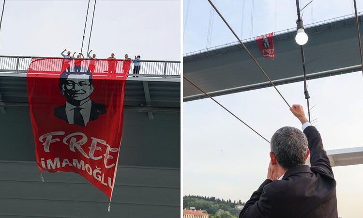 CHP’lilerin köprüye astığı pankarta soruşturma açıldı