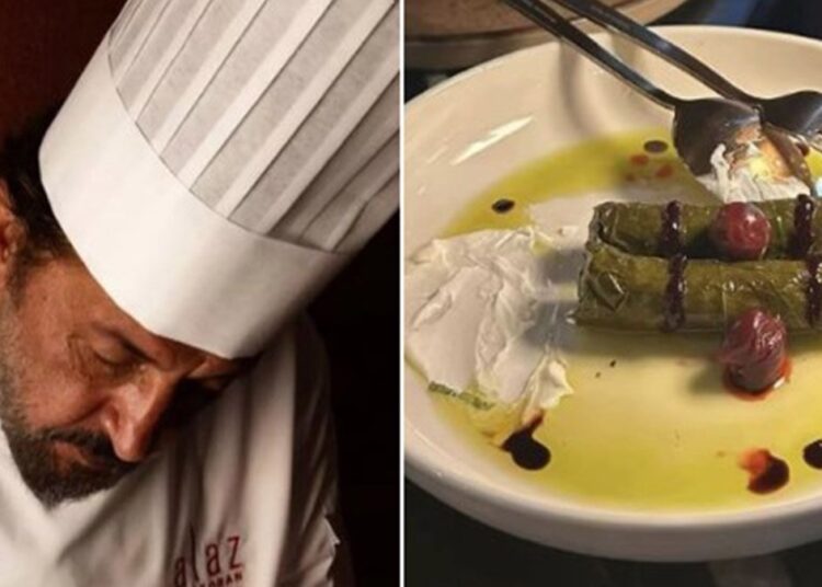 Ünlü şefin restoranında 2 adet yaprak sarmanın fiyatı 550 lira 1 Ünlü şefin restoranında 2 adet yaprak sarmanın fiyatı 550 lira