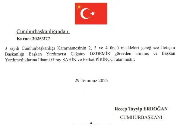 İletişim Başkanlığı'nda üç değişiklik: Bir kişi görevden alındı, iki atama yapıldı