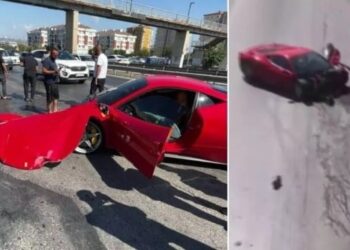 Tamir ettiği Ferrari ile test sürüşüne çıktı, aracı kullanılamaz hale getirdi 1 Tamir ettiği Ferrari ile test sürüşüne çıktı, aracı kullanılamaz hale getirdi