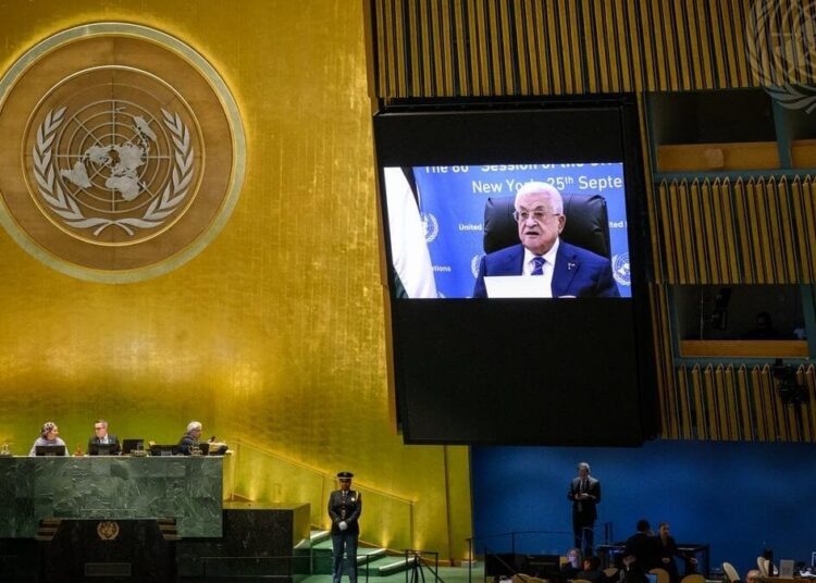Vize verilmeyen Filistin Devlet Başkanı Abbas, BM'de video bağlantıyla konuştu 1 Vize verilmeyen Filistin Devlet Başkanı Abbas, BM’de video bağlantıyla konuştu
