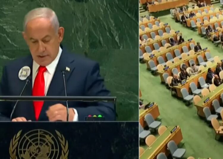 BM'de Netanyahu kürsüye çıkınca salon boşaldı 1 BM’de Netanyahu kürsüye çıkınca salon boşaldı