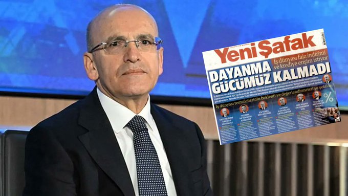 Yeni Şafak'tan faiz Kararı öncesi Mehmet Şimşek'e tepki: Dayanacak gücümüz kalmadı 1 Yeni Şafak’tan faiz Kararı öncesi Mehmet Şimşek’e tepki: Dayanacak gücümüz kalmadı