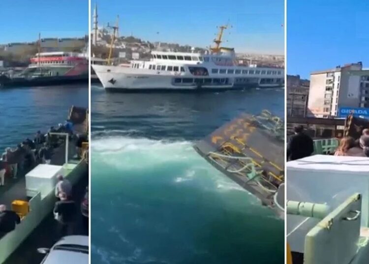 Sirkeci'de arabalı vapur kazası: İskeleye çarparak durabildi 1 Sirkeci’de arabalı vapur kazası: İskeleye çarparak durabildi