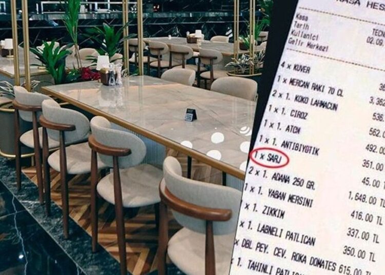 Hesaba telefon şarj ücreti ekleyen restorana bakanlıktan ceza 1 Hesaba telefon şarj ücreti ekleyen restorana bakanlıktan ceza