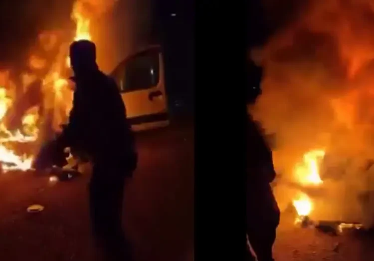 Gaziantep’te araç yandı: 5 kişiyi araçtan infaz memuru kurtardı
