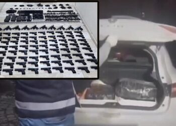 Seyyar cephanelik gibi araç polis çevirmesiyle fark edildi